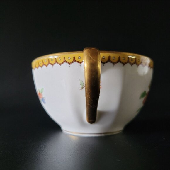 Antique Theodore Haviland Limoges Bouillon Cup & Saucer Eden Pattern - Picture 6 of 10